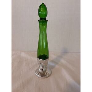Vintage 1970s Avon Empire Green Perfume Bottle with Stopper EMPTY